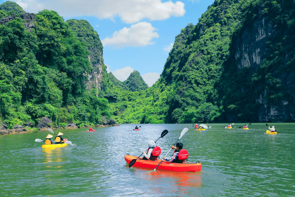 Visitors are free to kayak through Trang An&rsquo;s stunning waterways, but should always follow safety regulations 